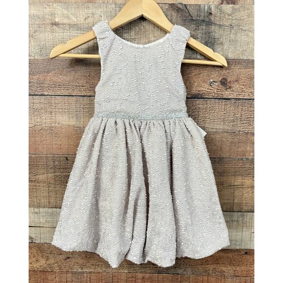 Blueberi Boulevard Other - BLUEBERI BOULEVARD Little Girls Sz 4T Sleeveless Bubble Dress Silver NWT Holiday